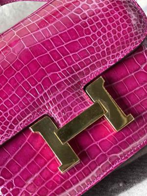 wholesale quality hermes constance 19 shinny niloticus crocodile j5 rose scheherazade ghw